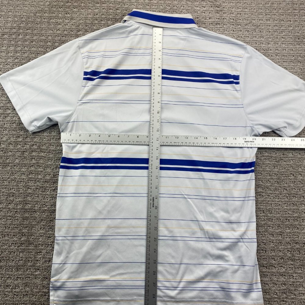 PGA Tour Pro Series Golf Shirt Adult Men Large L White Striped Polo Sport Golfer - Picture 4 of 11